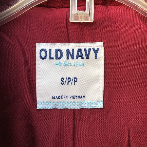 Old Navy Red Fleece Double Breasted Coat Size S - Picture 5 of 7